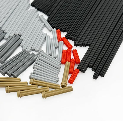 120 Pieces Technical Parts Axle Connectors Building Blocks Accessories Parts Sets Construction Toys Set for Kids 6yrs+ Compatible with Major Brands