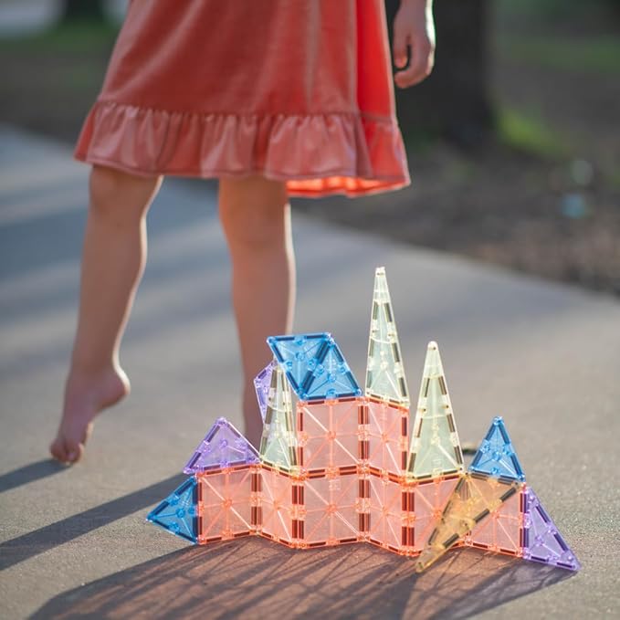 MAGNA-TILES Color Shop Pastel 20-Piece Magnetic Construction Set, The Original Magnetic Building Brand