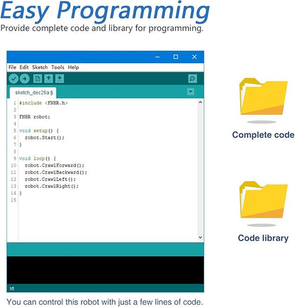 FREENOVE Hexapod Robot Kit (Compatible with Arduino IDE), App Remote Control, Walking Crawling Twisting Servo STEM Project