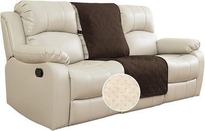 TOMORO Non-Slip Recliner Sofa Cover - 100% Waterproof Recliner Chair Slipcover Furniture Protector, Washable Couch Cover with Elastic Straps for Dog and Kids, Brown, 23 Inch Middle