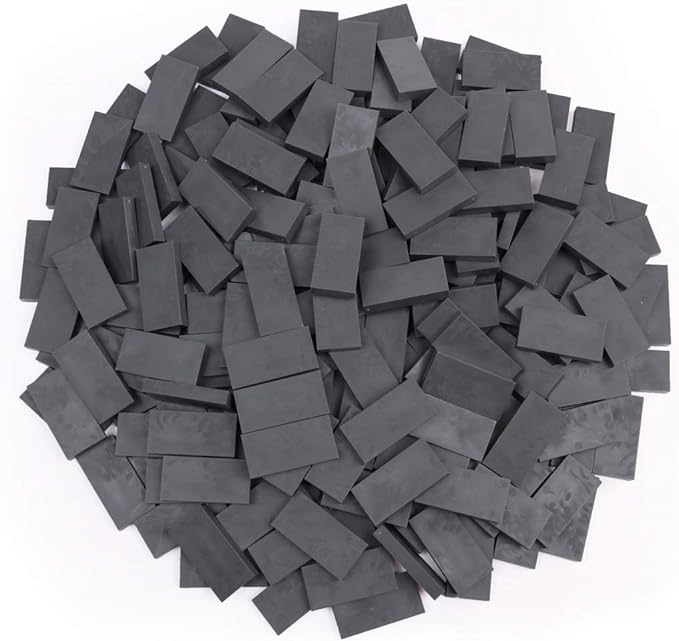 Bulk Dominoes Plastic Bulk 100pcs – Building and Stacking and Chain Reaction Toppling STEAM Toy Blocks for Kids (Dark Grey)