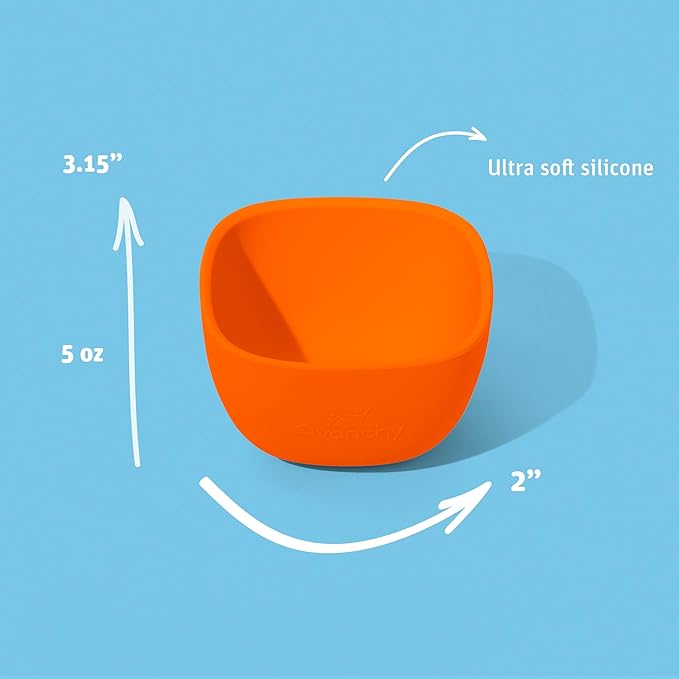 Avanchy Baby Bowls Silicone MINI Prep Bowl Set for Babies Kids Toddler for Feeding Food 4 oz, Black