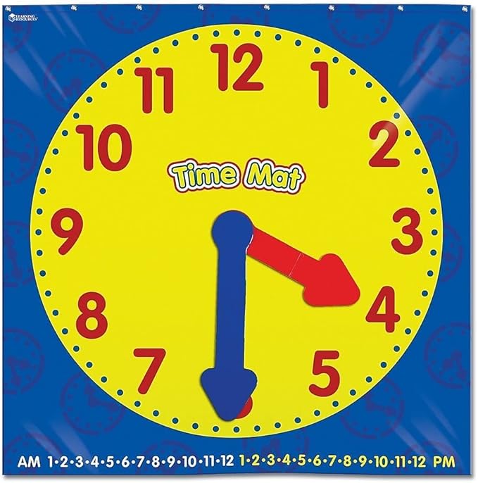 Learning Resources Time Activity Mat, Homeschool, Learning Clock, Classroom Activity, Ages 5+