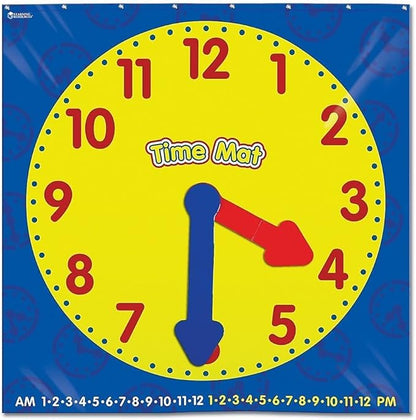 Learning Resources Time Activity Mat, Homeschool, Learning Clock, Classroom Activity, Ages 5+