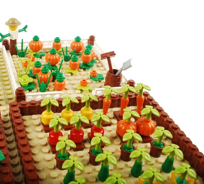 Farm Field Set Building Blocks Plant Animal Crops Building Bricks Kit DIY Building Set Compatible All Major Brands