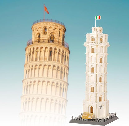 Oichy Leaning Tower of Pisa Building Blocks Set, 1334 PCS Famous Architecture Model Building Kits, Collection Leaning Tower of Pisa Model Building Blocks for Adults and Kids