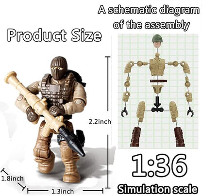 24 PCS Thunder Special Forces Building Block Action Mini-Figures Blind Bags with Multiple Weapons Accessories Equipment Assembly Building Toys Party Favors for Boys