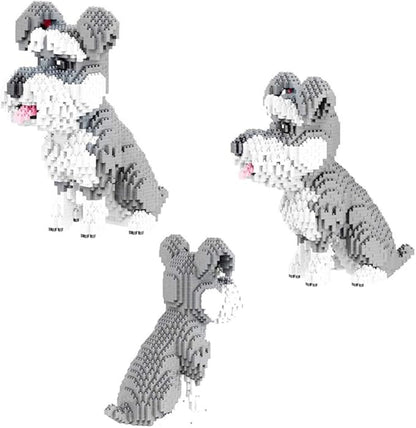 Larcele Dog Micro Building Blocks Animal Mini Building Toy Bricks,7185 Pieces KLJM-02 (Big Schnauzer)