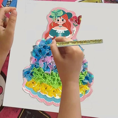 Virtegasas Creative Puzzle Puncture Painting Poke Art DIY Sets, Poking Painting Fabric Art Frenzy Paper Craft Kit Creative Handmade Toys (A)