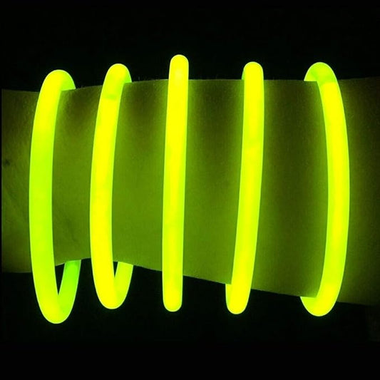 Glow Sticks Bulk Wholesale Bracelets, 2500 8” Yellow Glow Stick Glow Bracelets, Bright Color, Glow 8-12 Hrs, Glow Party Favors Supplies, Sturdy Packaging, GlowWithUs Brand