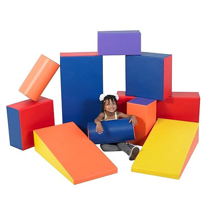 Children's Factory Soft Shapes Set, Primary, CF362-545, Large Foam Blocks, Toddler Playroom, Preschool or Daycare Indoor Playground Building Activity