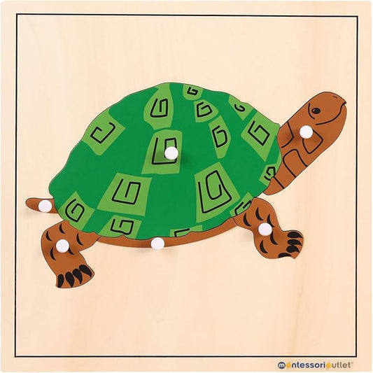 Montessori Wooden Turtle Puzzle for Kids Ages 3-6 – Educational Shape Sorting Toy for Preschool Learning, Fine Motor Skills & Problem Solving | Safe Toddler Puzzle for Home & Classroom (7-Pieces)