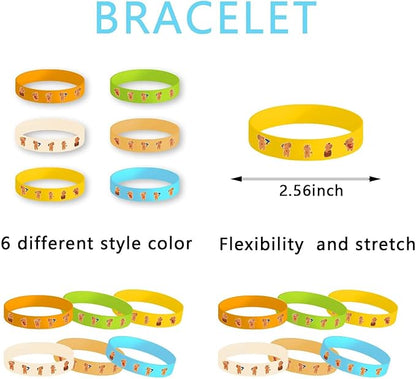 Capybara Party Favors ，Capybara Birthday Decorations For Kids Capybara Birthday Party Supplies For Girls Includes 12 Bracelets,12 Button Pins,12 Key Chain,50 Stickers