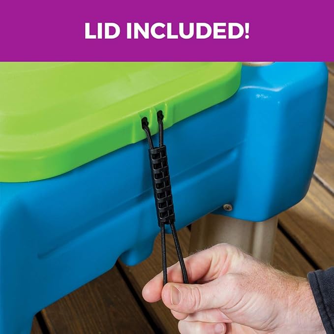 Step2 Cascading Cove Sand and Water Table, Kids Activity Sensory Playset, Comes with Umbrella, Summer Outdoor Toys, 7 Piece Toy Accessories, For Toddlers 1.5+ Years Old