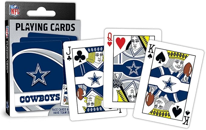 MasterPieces - NFL Playing Cards, Officially Licensed Dallas Cowboys Football Deck, Family Games for Adults and Kids, Standard Index