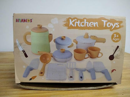 Play Kitchen Pots and Pans Set for Kids, Pretend Role Play Cooking Toys Gifts for Toddlers Girls Boys Ages 3 4 5 6