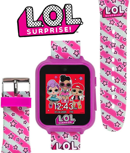 LOL Surprise Kids Interactive Smart Watch with Camera, Games, Voice Recorder, Step Counter, 10 Fun Watch Faces, Alarm, Timer, and Calculator - Ideal Tech Toy for Kids