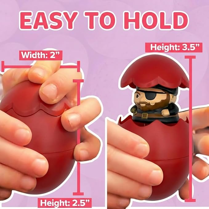 Egg Pops Talking Easter Egg Toy - Figure Pops Up & Plays Sounds, Easter Basket Stuffers for Teens - Interactive Kids Toys or Funny Gag Gifts for Teens, Cute Collectible Spring Character (Pirate)