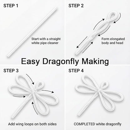 White Pipe Cleaners Craft,100pcs Craft Supplies Chenille Stems Arts & Crafts for DIY Valentines Day Decorations,Flowers Making Pipe Cleaners White Bulk Gifts for Her Room Decor,Art Supplies for Kids
