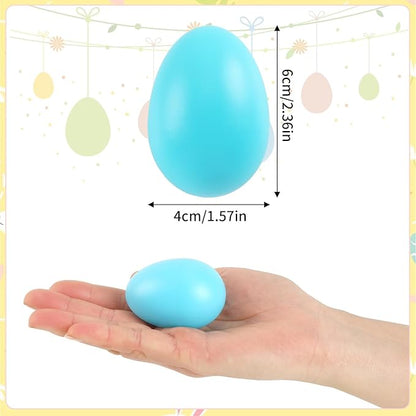 AUGSHY 14pcs Egg Shakers Set, 4 Colors Plastic Maraca Eggs Sensory Percussion Toys for Early Rhythm Learning Music Education DIY Painting Rhythm Practice