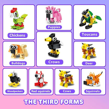 HOGOKIDS Party Favors for Kids, 20 Pack Animals Building Block Toy, Easter Gifts Goodie Bags Stocking Stuffer Classroom Prizes Building Set, Christmas Birthday Gift for Boys Girls Ages 6-12+