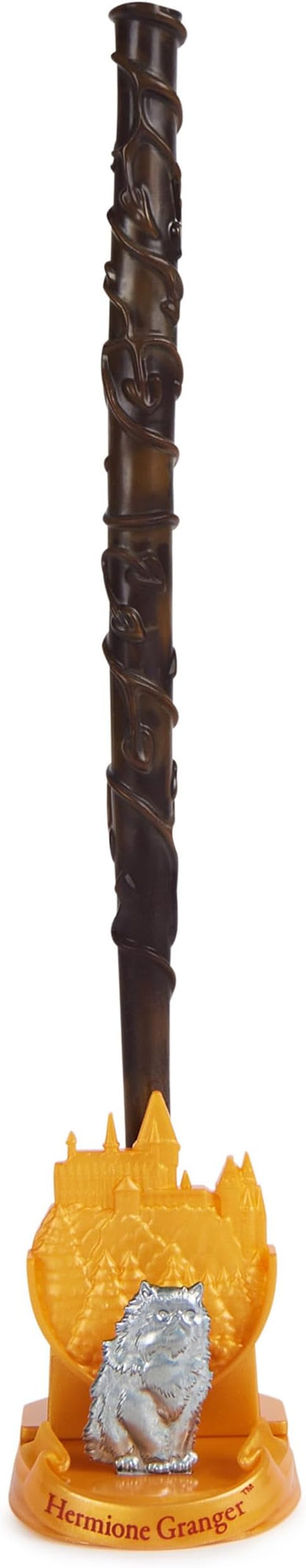 Wizarding World Harry Potter, 12-inch Magical Collector Hermione Granger Wand with Stand & Die-cast Icon, Magical Creatures Series