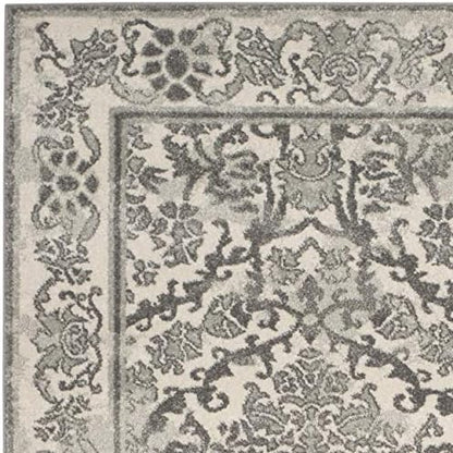 SAFAVIEH Evoke Collection 2'2" x 13' Ivory/Grey EVK242D Non-Shedding Living Room Bedroom Runner Rug