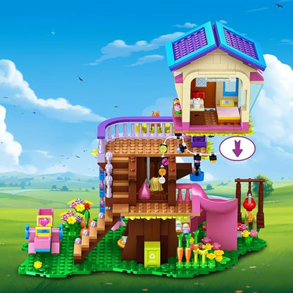 Treehouse Building Sets with LED Light - Tree House Building Block Toy, Friendship Up House Building Set with Slide & Stickers, Xmas Gift for Kids Girls Boys Age 6 7 8 9 10 11+（618PCS