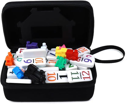 KAILE Mexican Train Dominoes Set with Numbers, Colorful Double 12 Numeral Mexican Train Dominoes Set with Durable Travel Case - Vibrant Fun for Family Game Night, Parties, and Gatherings