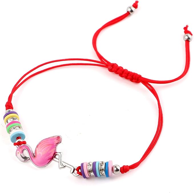 Lorfancy 12 Pcs Kids Girls Bracelets Jewelry Animal Pendant Unicorn Owl Cute Bracelet Multicolor Rhinestone Woven Friendship Bracelets for Party Favors Pretend Play Bracelets Kids