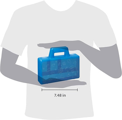 ROOM Copenhagen, Lego Sorting Box to-Go - Travel Case with Organizing Dividers - Blue