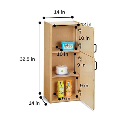 Jonti-Craft Young Time 7084YT Play Kitchen Refrigerator - Kids Wooden Toy Fridge