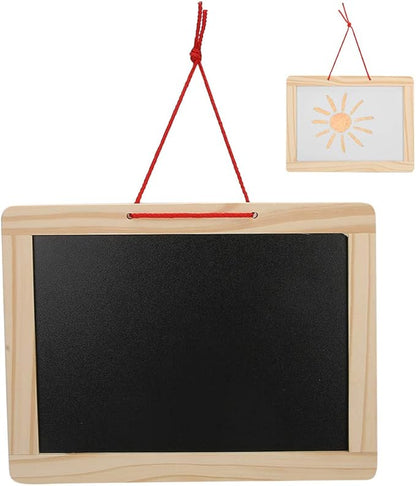 Chalkboard Set, Children Wooden Double Sided Hanging Magnetic Writing Drawing Board Drawing Art Black Board Educational Kids Toy