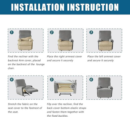 Recliner Cover Stretch Soft Couch Cover for Dogs, Sofa Slipcover for Recliner Couch Leakproof Furniture Protector for Kids, Pets (Wine)