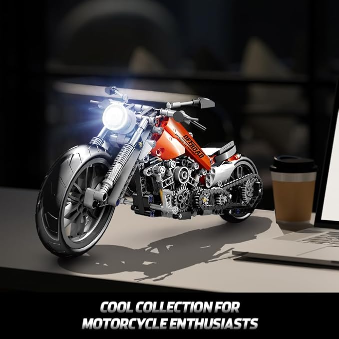 HOGOKIDS Motorcycle Building Block Set - 436 PCS Collectible Motorcycle Display Model, STEM Tech Motorbike Toy Collection Brick Kit for Adults Kids Boys Ages 6 7 8 9 10 11 12+ Years Old