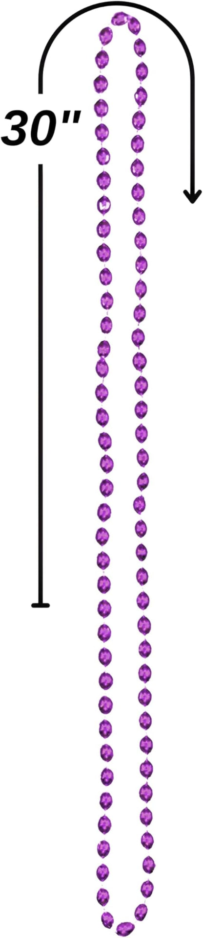 Sparkling Purple Metallic Oval Bead Party Necklaces (50 Pcs.) - 30" - Elegant & Vibrant Accessories - Perfect for Any Occasion