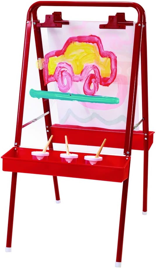 Colorations - 2WAPE 2-Way Indoor/Outdoor Adjustable Acrylic Panel Easel for Kids (23"L x 29-1/2"W x 45"H)