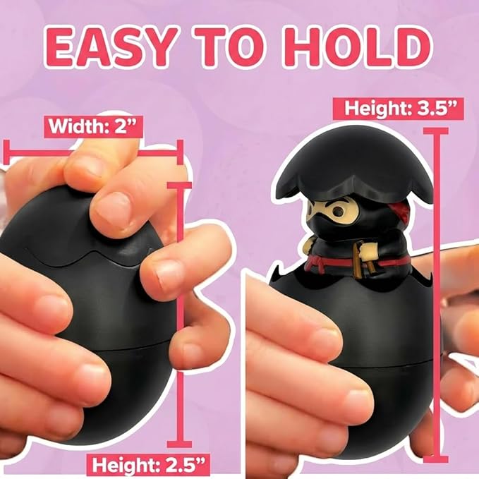 Egg Pops Talking Easter Egg Toy - Figure Pops Up & Plays Sounds, Easter Basket Stuffers for Teens - Interactive Kids Toys or Funny Gag Gifts for Teens, Cute Collectible Spring Character (Ninja)