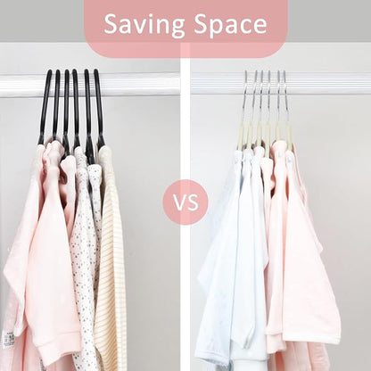 ManGotree Baby Velvet Clothes Hangers, Kids Toddler Children's Hangers for Clothes Space Saving Non-Slip (30 Pack, Beige)