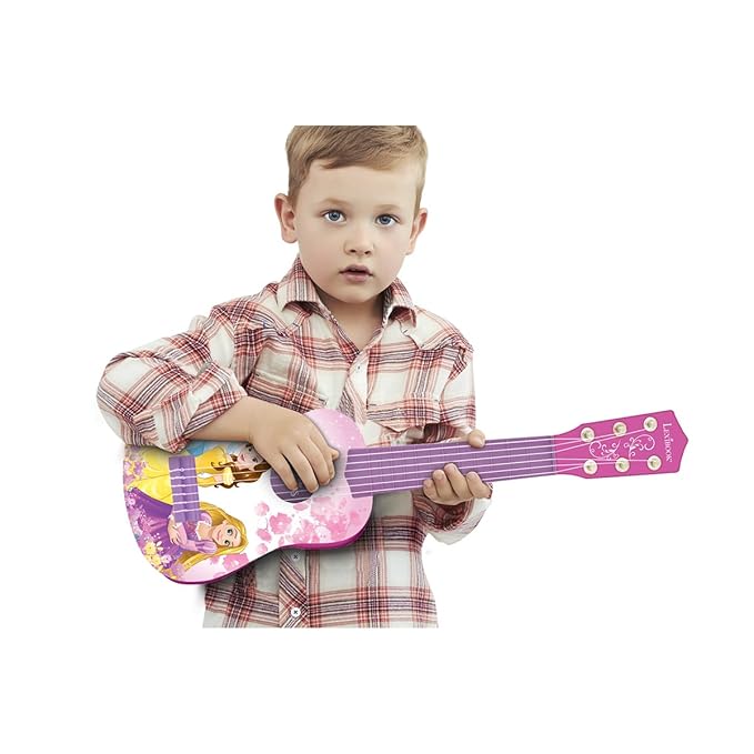 Lexibook, Disney Princess, My First Guitar for Children, 6 Nylon Strings, 21" Long, Guide Included, Pink, K200DP