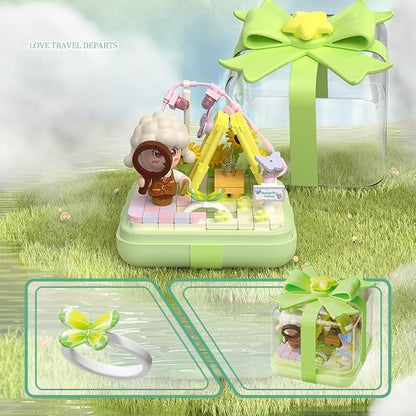 Creative Block Toys Block Ring Box 140PCS for Girls Birthday Gift Ornament Decoration Valentine's Day Gift for Teens Age 14 +