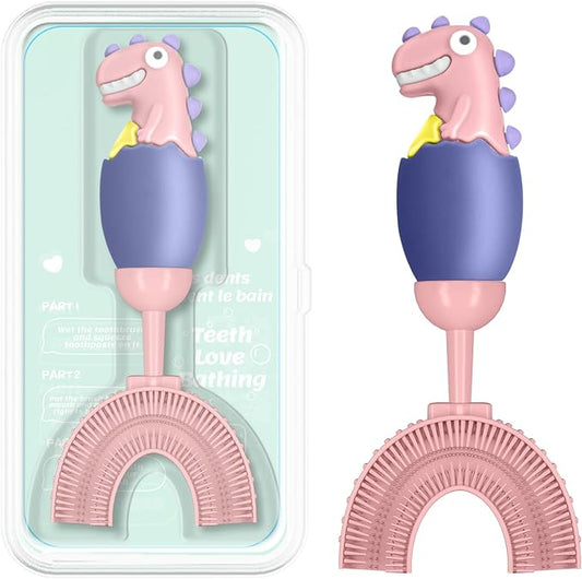 Toddler Toothbrush, U-Shaped Kids Toothbrush for 2-7 Years, Baby Toothbrush with Food Grade Soft Silicone, 360° Manual Whole Mouth Toothbrush for Kids