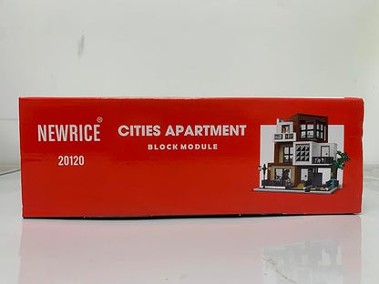 Modern Villas Architecture Building Kit with LED Lights,3 Levels Villas Apartment Building Blocks Toy,for 12+Year Teen,Adul（1399 Pieces）