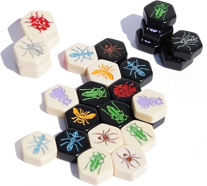 Hive Pocket Game by Smart Zone Games | Portable Abstract Strategy Game for 2 Players | Includes Ladybug and Mosquito Expansions | Compact Travel Edition of the Award Winning Hive Strategy Game