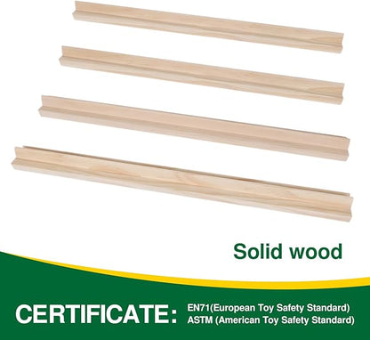 GOTHINK Wooden Mahjong Tiles Trays/Racks/Holders Set of 4, Upgrade Your Mahjong Game, Racks for Mahjong, Mexican Train, Dominoes, and More (Racks Only)