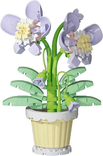 Orchid Mini Flower Potted Bonsai Building Toy Blocks Particle Flower Botanical