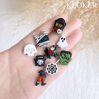 KEOKER Halloween Clay Cutters - 12 Shapes Polymer Clay Cutters for Jewelry & Earrings