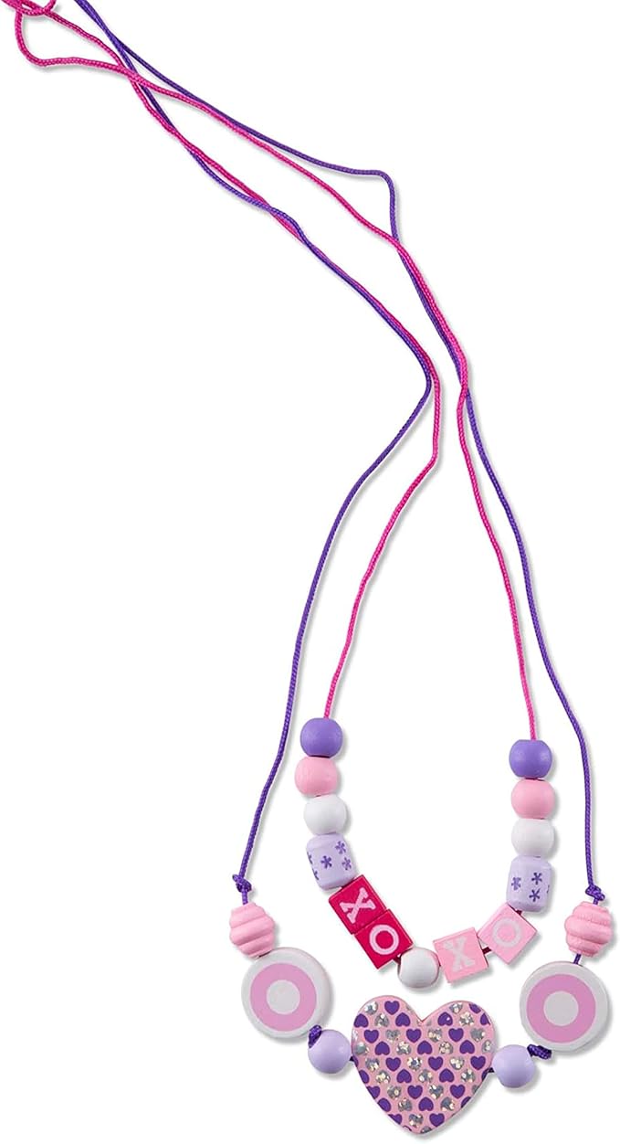 Melissa & Doug Created by Me! Sparkle & Shimmer Beads Wooden Bead Kit, 340+ Beads for Jewelry-Making