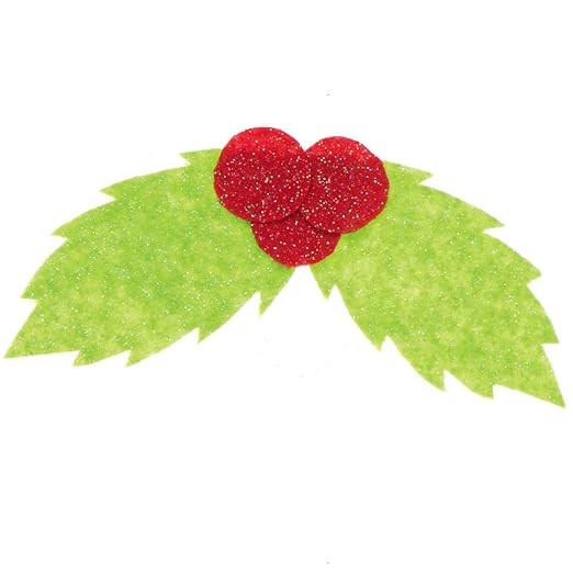 Baker Ross AX295 Christmas Glitter Felt Sheets - Pack of 10, Creative Art Supplies for Kids, Seasonal Crafts and Decorations