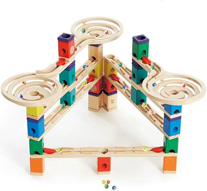 Hape Wooden Quadrilla Marble Run Vertigo Construction with Instruction| 134-PIECE STEM Educational Learning Toys for Kids